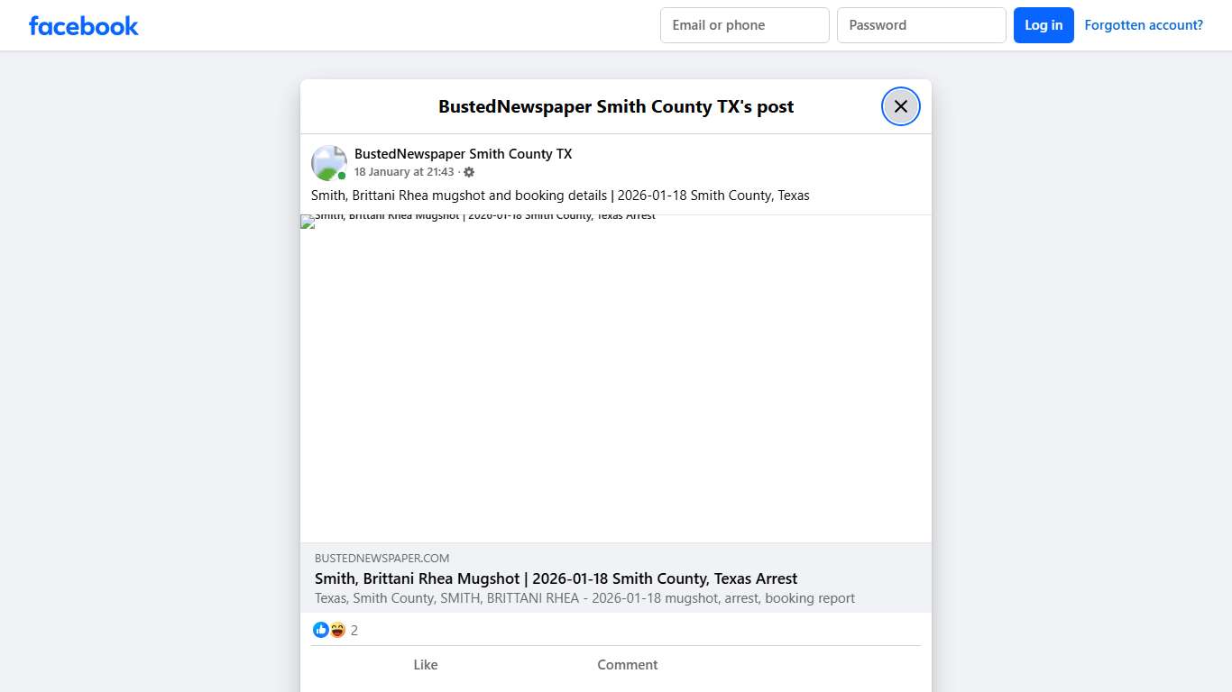 Smith, Brittani Rhea... - BustedNewspaper Smith County TX Facebook